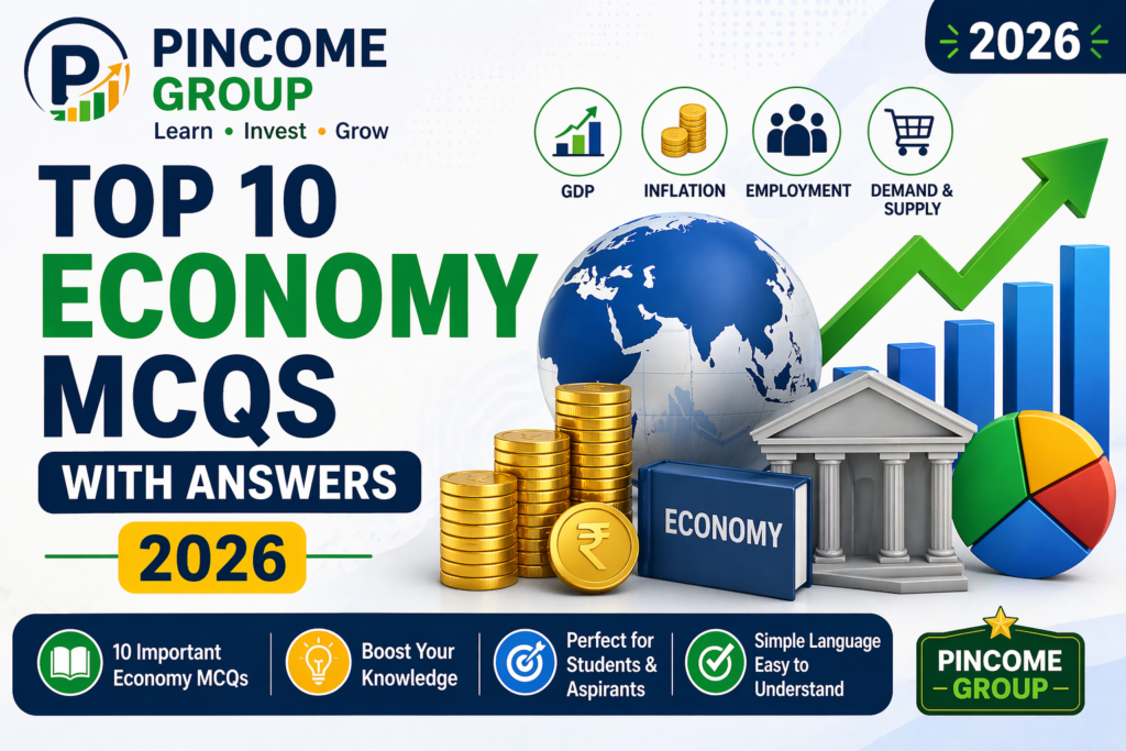 Economy MCQs questions and answers for beginners 2026 Pincome Group